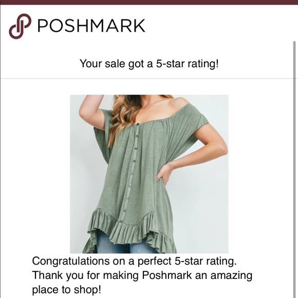 Olive off shoulder Boho style top - Picture 10 of 10